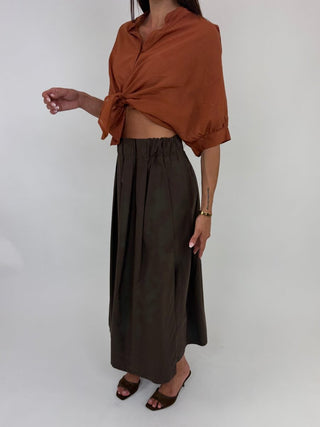 Camicia - Camicia coreana m/m mussola GFE5568 - Mattone - VEVI