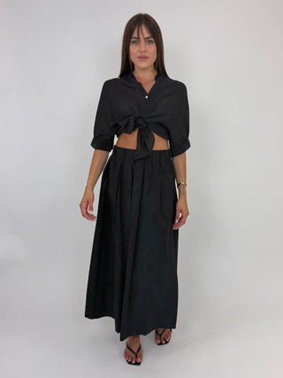 Camicia - Camicia coreana m/m mussola GFE5568 - Nero - VEVI