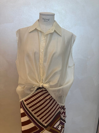 Camicia - Camicia coreana mussola GFE5352 - Burro - VEVI