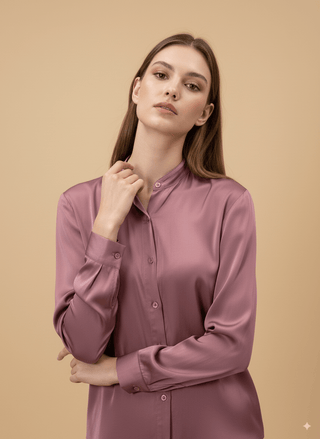 Camicia - Camicia coreana raso viscosa - Cipolla - vevi.it