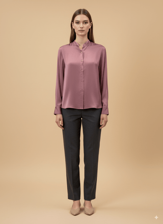 Camicia - Camicia coreana raso viscosa - Cipolla - vevi.it