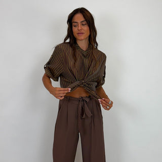 Camicia - Camicia coreana riga GFE5577S - Burgundy - VEVI