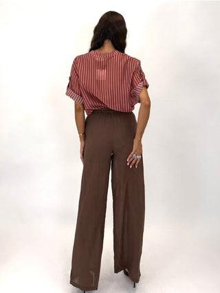 Camicia - Camicia coreana riga GFE5577S - Rosso india - VEVI
