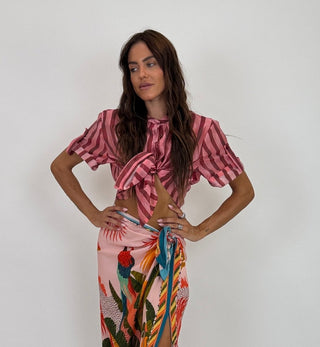 Camicia - Camicia coreana riga grande GFE5577-2S - Amaranto - VEVI