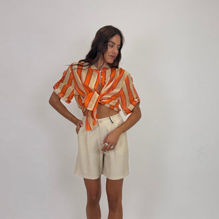 Camicia - Camicia coreana riga grande GFE5577-2S - Arancio - VEVI