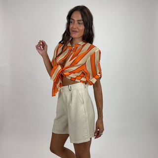 Camicia - Camicia coreana riga grande GFE5577-2S - Arancio - VEVI
