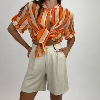 Camicia - Camicia coreana riga grande GFE5577-2S - Arancio - VEVI