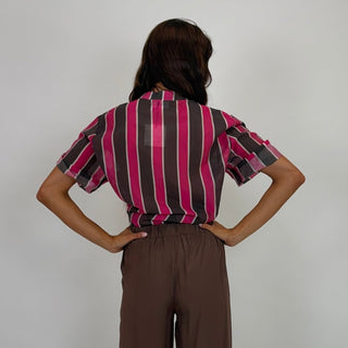 Camicia - Camicia coreana riga grande GFE5577-2S - Fuxia - VEVI