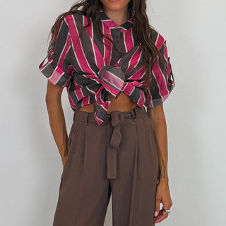 Camicia - Camicia coreana riga grande GFE5577-2S - Fuxia - VEVI