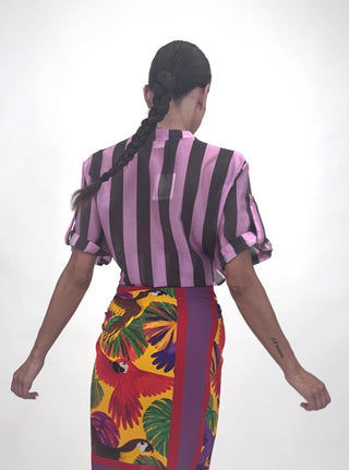 Camicia - Camicia coreana riga grande GFE5577-2S - Moro - VEVI