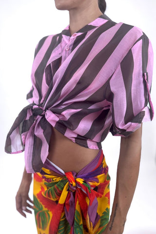 Camicia - Camicia coreana riga grande GFE5577-2S - Moro - VEVI