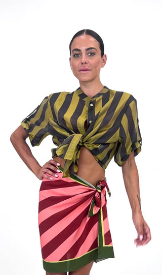 Camicia - Camicia coreana riga grande GFE5577-2S - Olio - VEVI