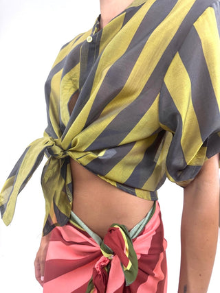 Camicia - Camicia coreana riga grande GFE5577-2S - Olio - VEVI