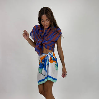 Camicia - Camicia coreana riga grande GFE5607-2S - Indaco - VEVI
