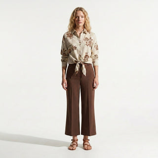 Camicia - Camicia cotone fantasia GFE54ì341 - 2F - Beige - VEVI