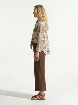 Camicia - Camicia cotone fantasia GFE54ì341 - 2F - Beige - VEVI