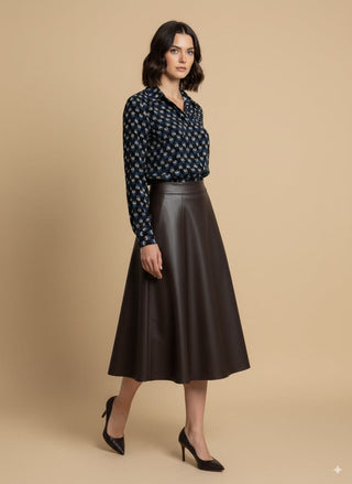 Camicia - Camicia fantasia geometrico floreale - Moro/indaco - vevi.it