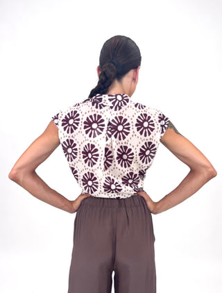 Camicia - Camicia fantasia mussola GFE5359-2 - Burgundy - VEVI