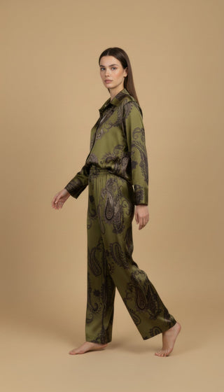 Camicia - Camicia fantasia paisley viscosa - Olio - vevi.it