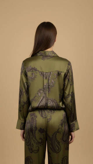 Camicia - Camicia fantasia paisley viscosa - Olio - vevi.it