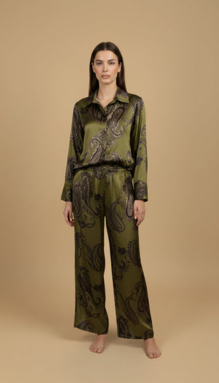 Camicia - Camicia fantasia paisley viscosa - Olio - vevi.it