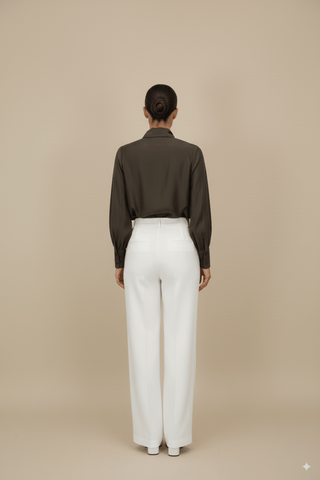 Camicia - Camicia fiocco tencel - Marrone - vevi.it