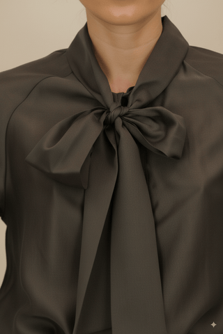 Camicia - Camicia fiocco tencel - Marrone - vevi.it