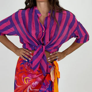 Camicia - Camicia m/m riga CVE387-3 - Fuxia - VEVI