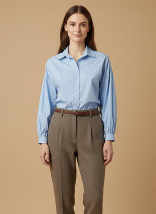 Camicia - Camicia oversize - Celeste - vevi.it