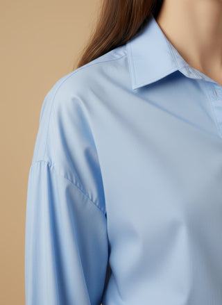 Camicia - Camicia oversize - Celeste - vevi.it