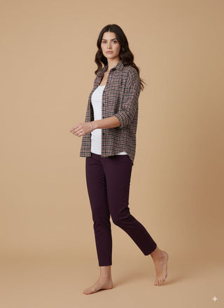 Camicia - Camicia oversize quadri - Bordeuax - vevi.it