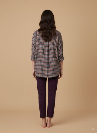 Camicia - Camicia oversize quadri - Bordeuax - vevi.it