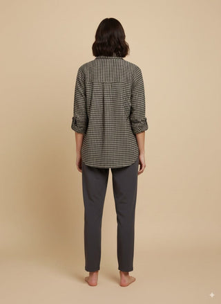 Camicia - Camicia oversize quadri - Marrone - vevi.it