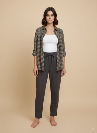 Camicia - Camicia oversize quadri - Marrone - vevi.it