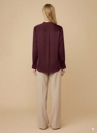 Camicia - Camicia oversize spacchi - Burgundy - vevi.it