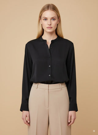 Camicia - Camicia oversize spacchi - Nero - vevi.it