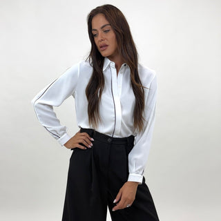 Camicia - Camicia piping doppio cannoncino LUICM391 - Bianco - VEVI