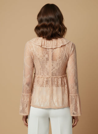 Camicia - Camicia pizzo rouche - Burro - vevi.it