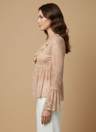 Camicia - Camicia pizzo rouche - Burro - vevi.it