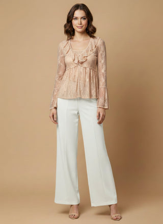 Camicia - Camicia pizzo rouche - Burro - vevi.it