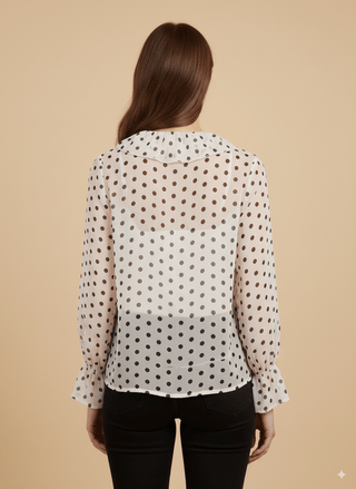 Camicia - Camicia pois rouche - Beige - vevi.it