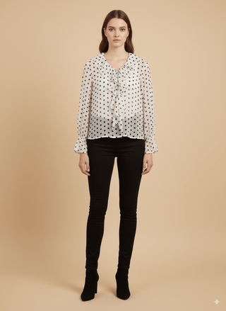 Camicia - Camicia pois rouche - Beige - vevi.it