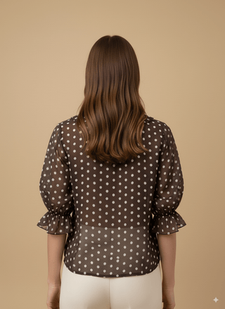 Camicia - Camicia pois rouche - Marrone - vevi.it