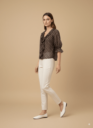 Camicia - Camicia pois rouche - Marrone - vevi.it