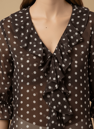 Camicia - Camicia pois rouche - Marrone - vevi.it
