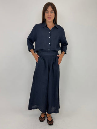 Camicia - Camicia puro lino GFE5341 - Blu - VEVI