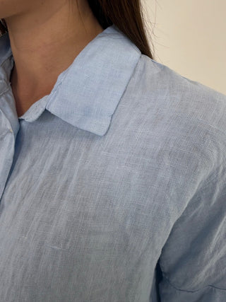 Camicia - Camicia puro lino GFE5341 - Celeste - VEVI