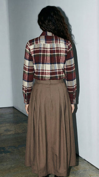 Camicia - Camicia quadri con cravatta - Bordeaux - VEVI