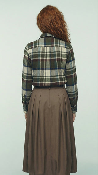 Camicia - Camicia quadri con cravatta - Verde militare - VEVI