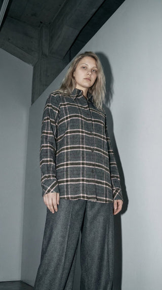 Camicia - Camicia quadri flanella leggera soft - Grigio - VEVI